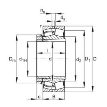 Bantalan 22334-E1-K + H2334 FAG